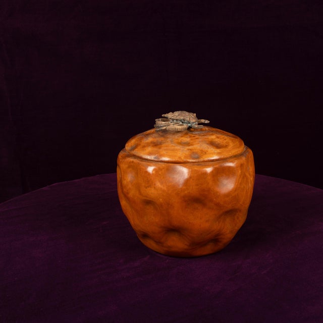 Carved Pear Wood Lidded Box with Bronze Crab by Aldo Tura, 1940 For Sale - Image 6 of 18