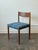 Vintage Blue Tweed & Teak Side Chair For Sale - Image 4 of 10