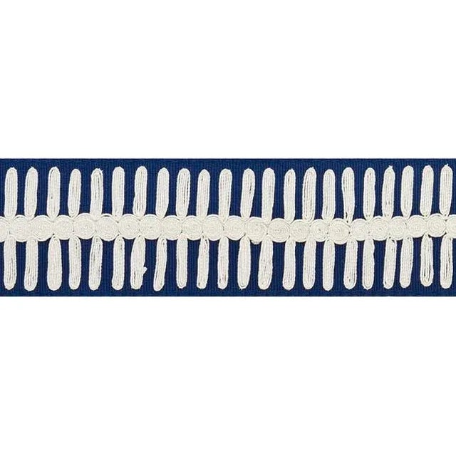 Contemporary Schumacher Castille Tape Trim in Navy For Sale - Image 3 of 3