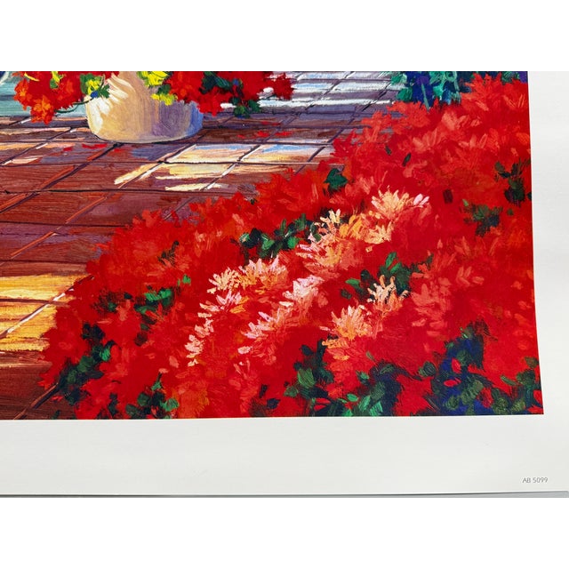 Sky Blue Art Print "Mediterranean Morning Mist" Mikki Senkarik 26 1/2" X 32" 1996 Open Ed For Sale - Image 8 of 8