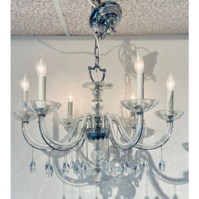 Original retail $5526, timeless Myran Allan Luxury Lighting Modern Murano Glass Chandelier, Swarovski crystal accents,...