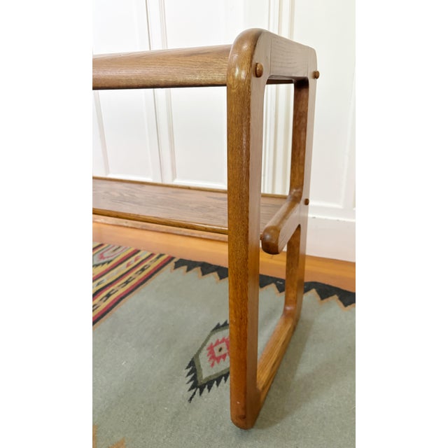 Vintage 1970s Modern Lou Hodges Style Oak Console Table For Sale In New York - Image 6 of 8