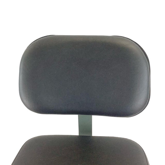Vintage Industrial Adjustable Drafting Stool With Backrest and Footrest For Sale In Philadelphia - Image 6 of 18