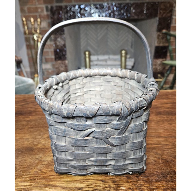 Early 20 Th C. "Porcupine Twist" Berry Basket For Sale - Image 9 of 17