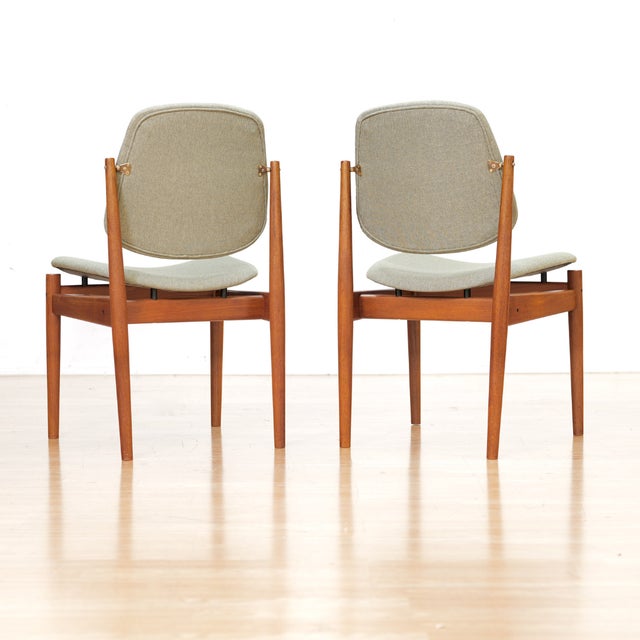 1960s Set of Six Danish Modern Model 203 Dining Chairs Arne Vodder for France & Son For Sale - Image 13 of 15