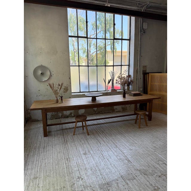 Very large, solid oak farmhouse table, xxl format, 4 meters long, from the 1950s. we love its giant size, which allows for...