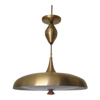 Mid-Century Flying Saucer Pendant Light For Sale