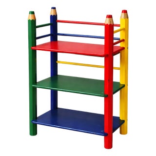 Postmodern Crayons Collection Clairefontaine Shelf by Pierre Sala, France, 1980s For Sale
