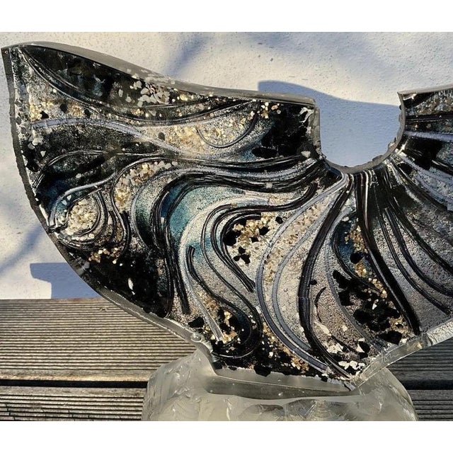 Black Sand-Cast Glass and Gold Leaf Sculpture by Allister Malcolm, 2013 For Sale - Image 8 of 16
