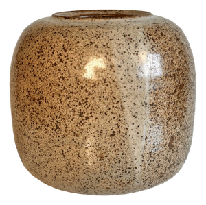 Hand-Thrown Ceramic Art Vase with Speckled Earth-Tone Glaze, Germany, 1980s