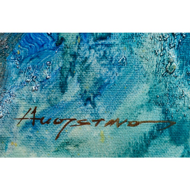 The Fauvist White Egret Painting, Oil on Canvas, Signed, 20th Century by Augostino For Sale - Image 4 of 4