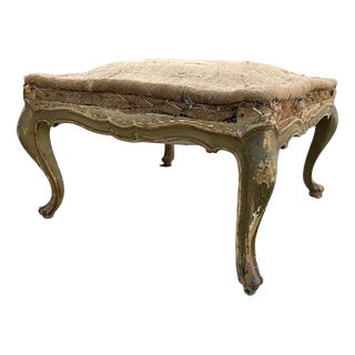 20th Century Venetian Baroque Stool in Lacquered Wood, 1890s For Sale
