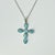 1970s Vintage Southwestern Boho Chic Religious Blue Larimar & Sterling Cross Pendant Necklace - 23” For Sale - Image 15 of 15