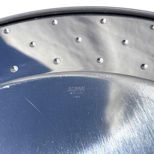 Metal Michael Graves for Alessi Mgvass Postmodern Stainless Steel Serving Tray, Italy For Sale - Image 7 of 7