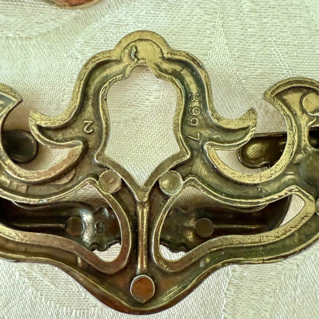 Vintage Keeler Cast Brass Chippendale Drawer Pulls Pattern 3997, Set of 10 For Sale - Image 4 of 8