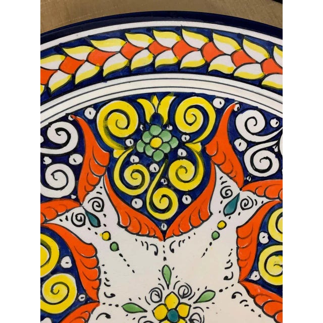 Handmade Large Ceramic Serving Decorative, Center Table Plate, Set of 2 For Sale - Image 11 of 13