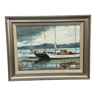 "Marine Life Reflection" Original Oil Painting, Signed For Sale