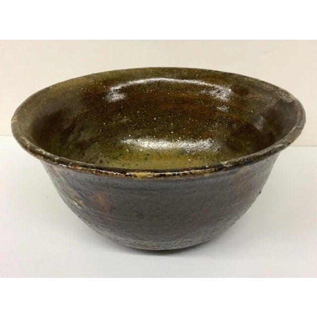 Brown Heavy Artisan Stoneware Bowl For Sale - Image 8 of 8