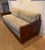 Wood 1940s Art Deco Upholstered Mahogany Sofa Day Bed with Celadon Velvet Fabric For Sale - Image 7 of 10
