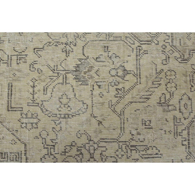 Tabriz Rug 6’6” X 9’3” Beige Wool Vintage Distressed Hand-Knotted Carpet For Sale - Image 11 of 15