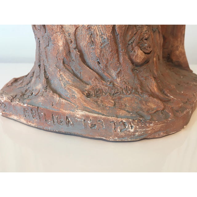 Mid 20th Century 20th Century Embracing Lovers Clay Modeled Signed Sculpture For Sale - Image 5 of 7