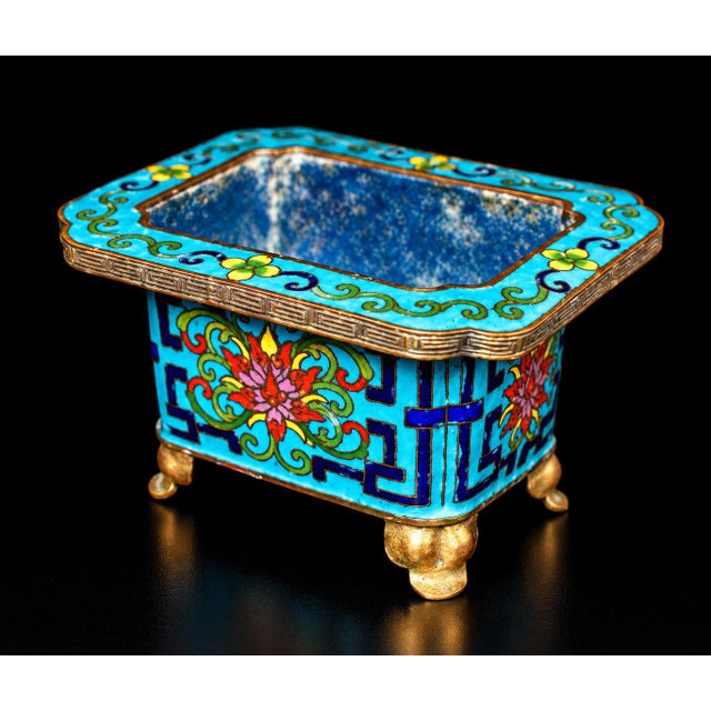 Turquoise Chinese Antique Cloisonne Censer Brass Incense Burner Turquoise Enamel For Sale - Image 8 of 13