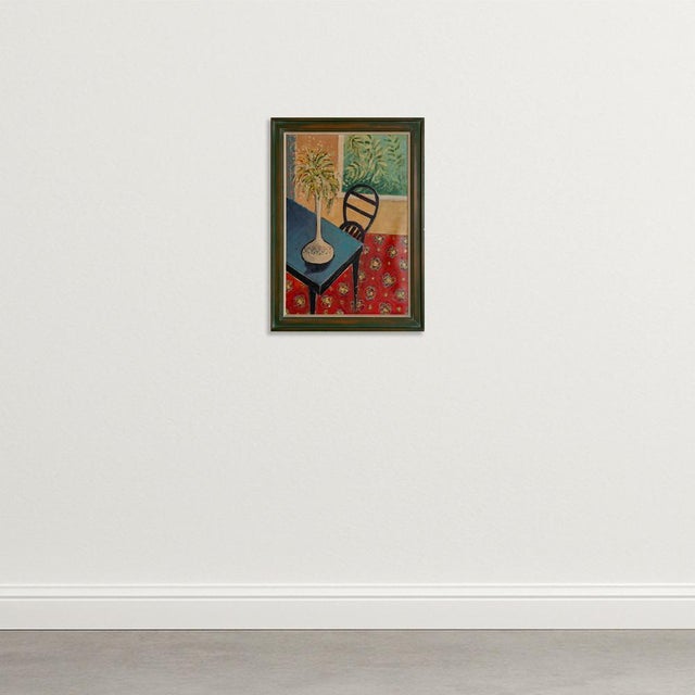 Vase and Chair, 1950s, Oil on Canvas, in Good conditions. Designed 1950 to 1959