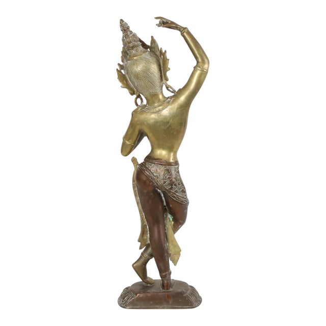 Large Brass Sculpture of Mayadevi, 1950s For Sale - Image 4 of 15
