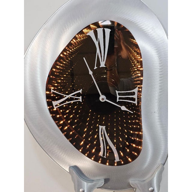 Mid Century Infinity Mirror Lamp Floor Clock For Sale - Image 11 of 12