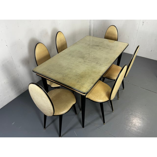 Hollywood Regency Italian Dining Table and Chairs from Umberto Mascagni, 1950s, Set of 7 For Sale - Image 9 of 14