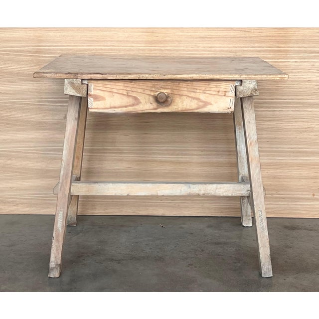 Early 19th Century Spanish Baroque Bleached Side Table with Drawer For Sale - Image 10 of 18