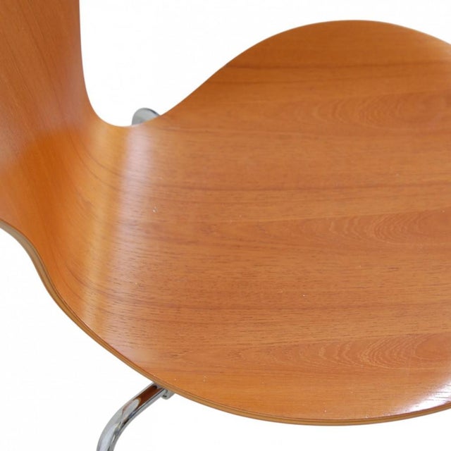 Seven Chairs in Teak by Arne Jacobsen, 1990s, Set of 5 For Sale - Image 17 of 18