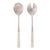 Artifacts Rattan Stainless-Steel Serving Pieces with Gift Box in White - Set of 2 For Sale