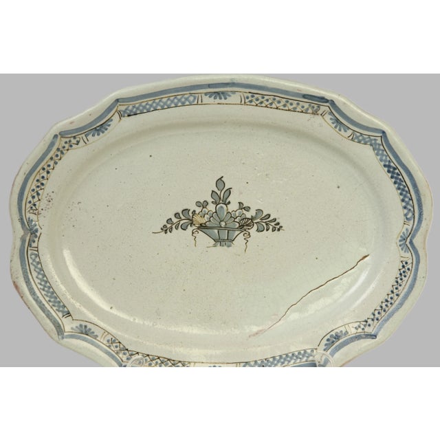 French Country Early 19thC. French Faience Serving Platter - 14" - Nevers For Sale - Image 3 of 5
