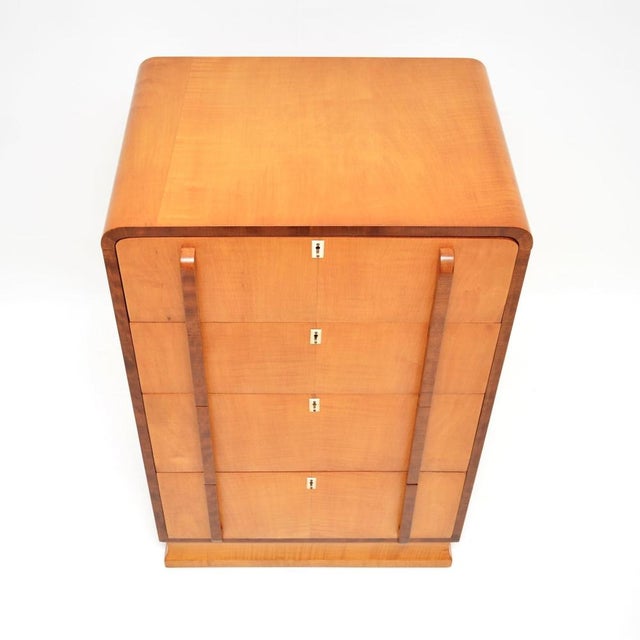Art Deco Sycamore and Walnut Chest of Drawers, 1930s For Sale - Image 6 of 12