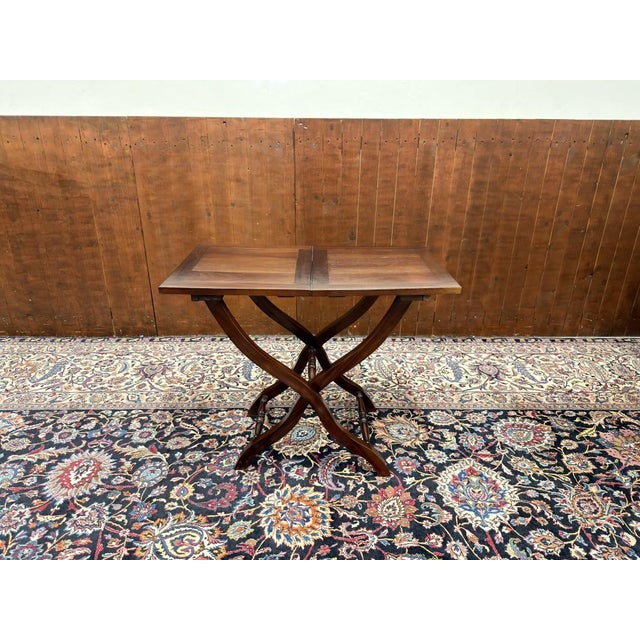 English Folding Side Table in Teak For Sale - Image 3 of 7