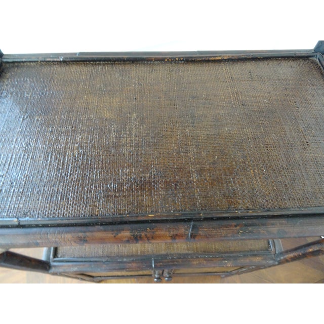 Wood 1970s Vintage Burnt Bamboo Etagere For Sale - Image 7 of 7