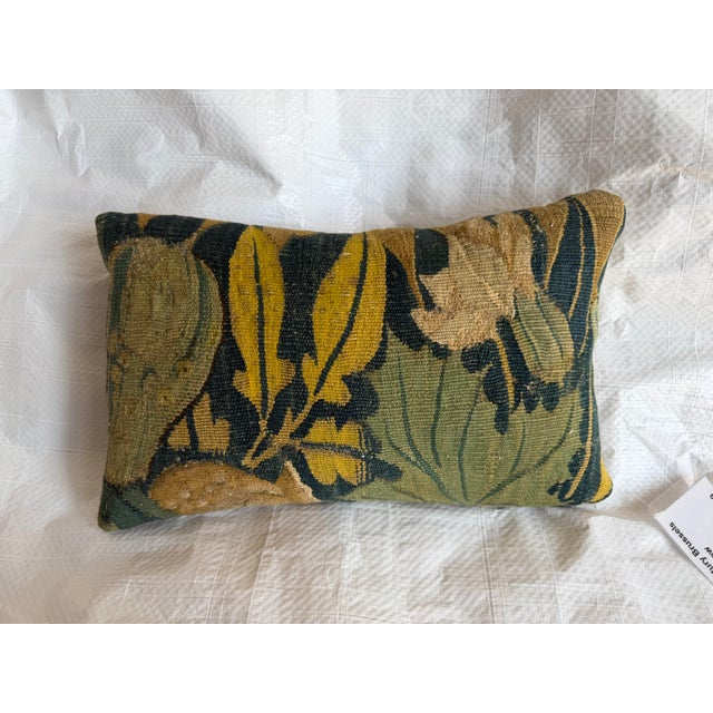 This museum-quality Brussels Verdure tapestry pillow represents the enduring artistry of Flemish weaving during the...