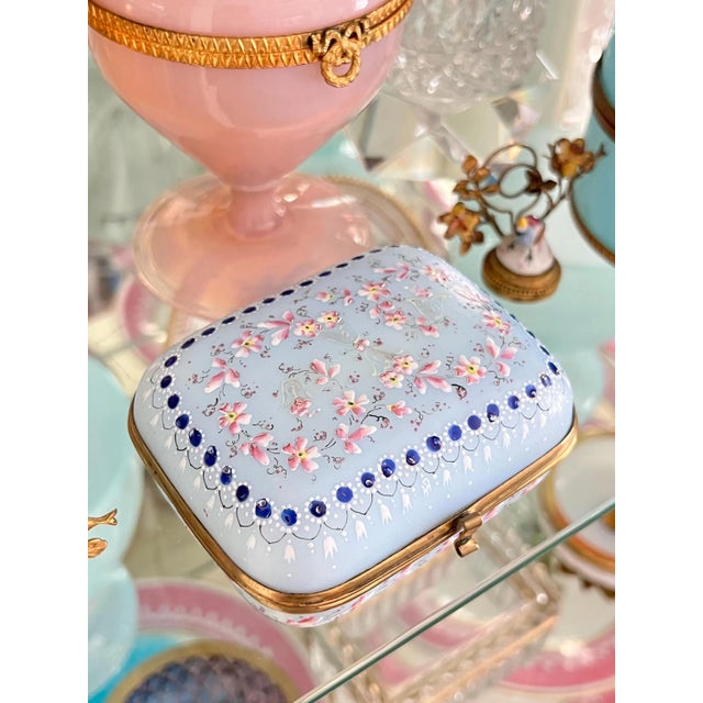This gorgeous antique boule de savon opaline box is absolutely the most lovely shade of blue; that iconic and oh-so-...