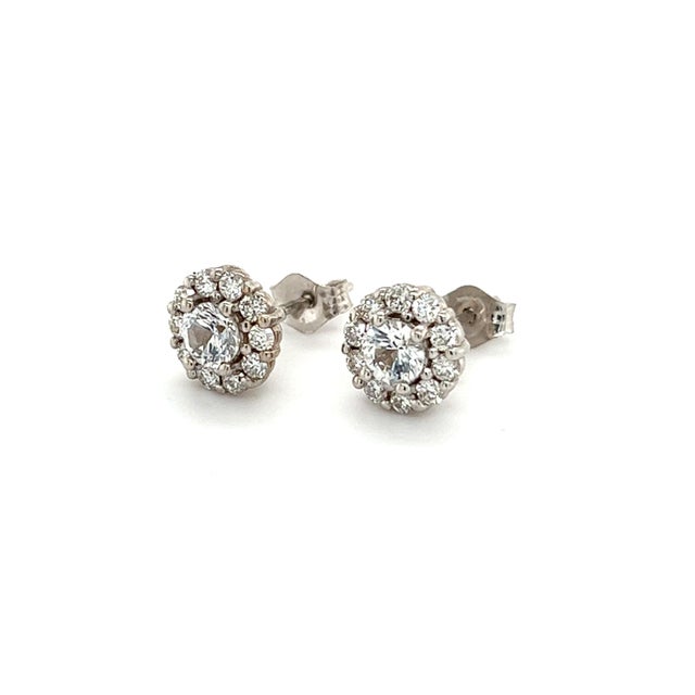 Natural Sapphire Diamond Earrings 14k Gold 1.25 TCW Certified For Sale In New York - Image 6 of 11