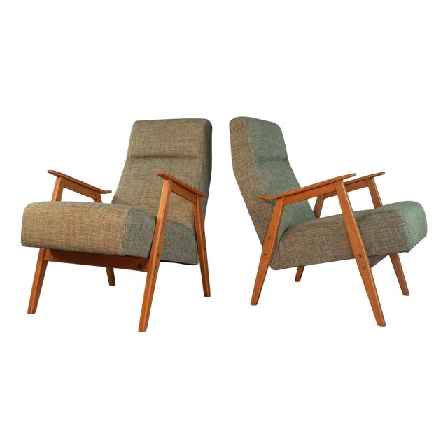 Mid-Century Model 6956 Armchairs from Interier Praha, Former Czechoslovakia, 1960s, Set of 2 For Sale