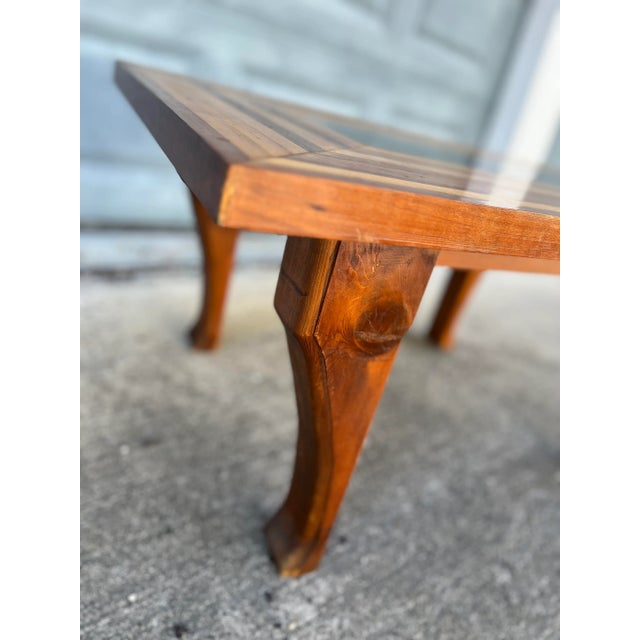 Wood Mid Century Modern Mixed Wood Coffee or Side Table For Sale - Image 7 of 12