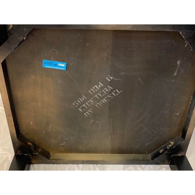 Black Mid Century Drexel "Et Cetera" Black & Gold Hand-Painted Chinoiserie Side Table For Sale - Image 8 of 8