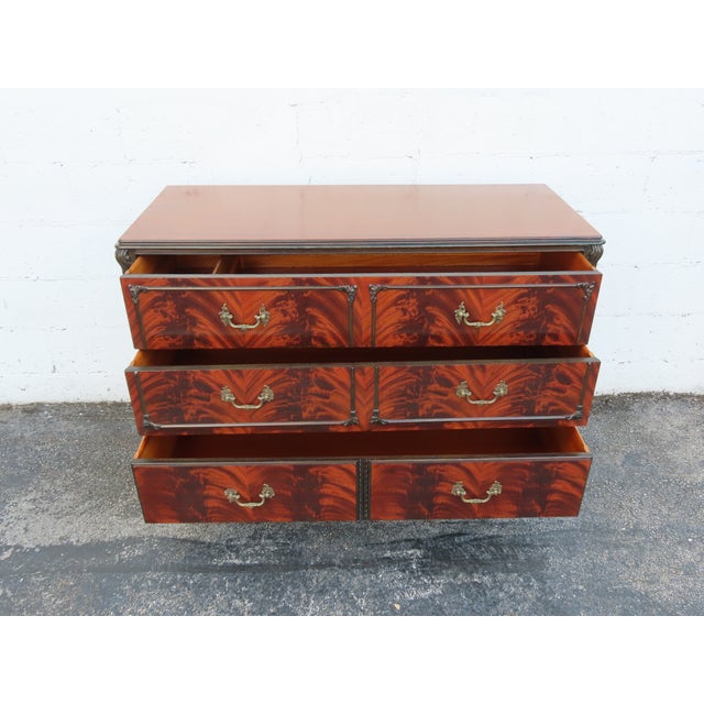 Early 1900s Carved Flame Mahogany Low Dresser Bathroom Vanity 6325 For Sale - Image 4 of 18