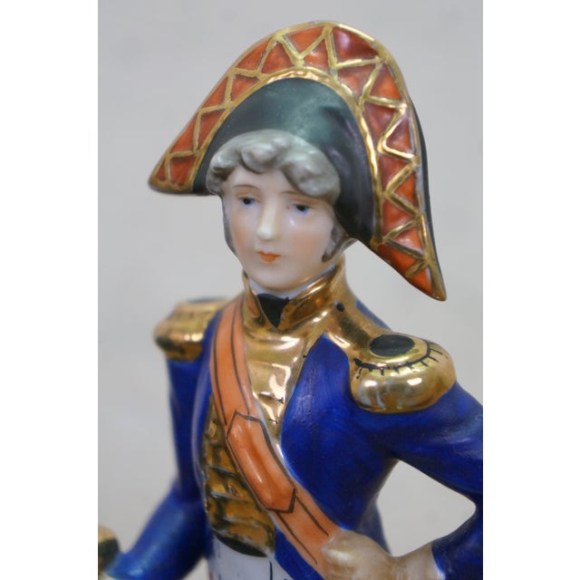Antique Sitzendorf Voigt Brothers Porcelain Napoleonic Soldier Figurines 8" For Sale - Image 12 of 15