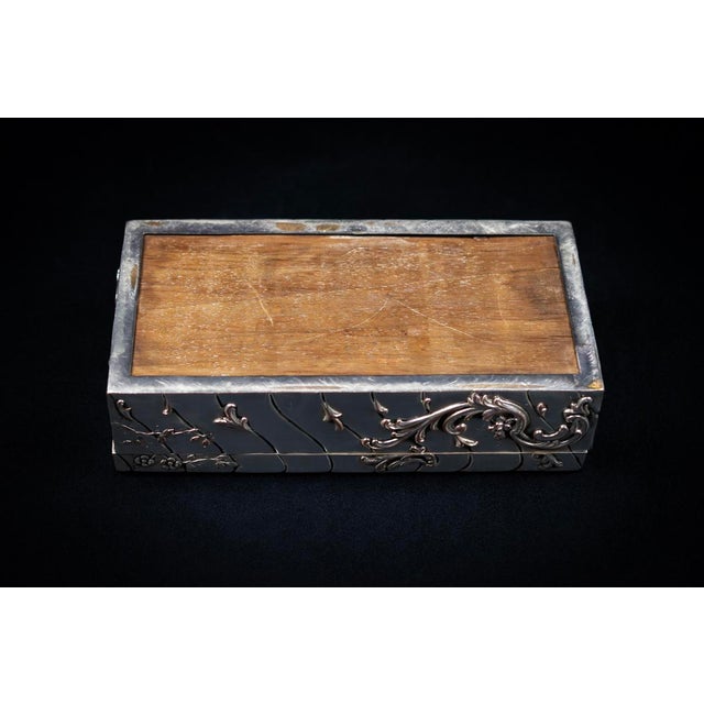 Rectangular Box in Repoussé Silver-Plated Metal by Victor Saglier, 1860 For Sale - Image 12 of 13
