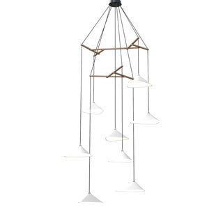Emily V8 Group Pendant Light in White Semi-Matte by Daniel Becker for Moss Objects For Sale