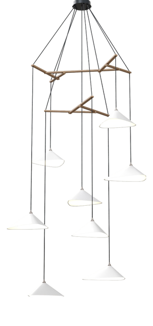 Emily V8 Group Pendant Light in White Semi-Matte by Daniel Becker for Moss Objects