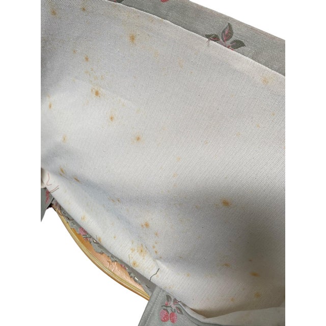 Pair of Mid Century French Provincial Skirted Dining Chairs in Floral Upholstery For Sale - Image 4 of 4