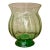 Vintage Art Deco Green Glass Ribbed Vase For Sale